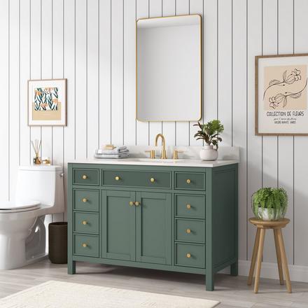 Dylan 49 in. Smoke Green Vanity with Quartz Top Dylan 49 in. Smoke Green Vanity with Quartz Top