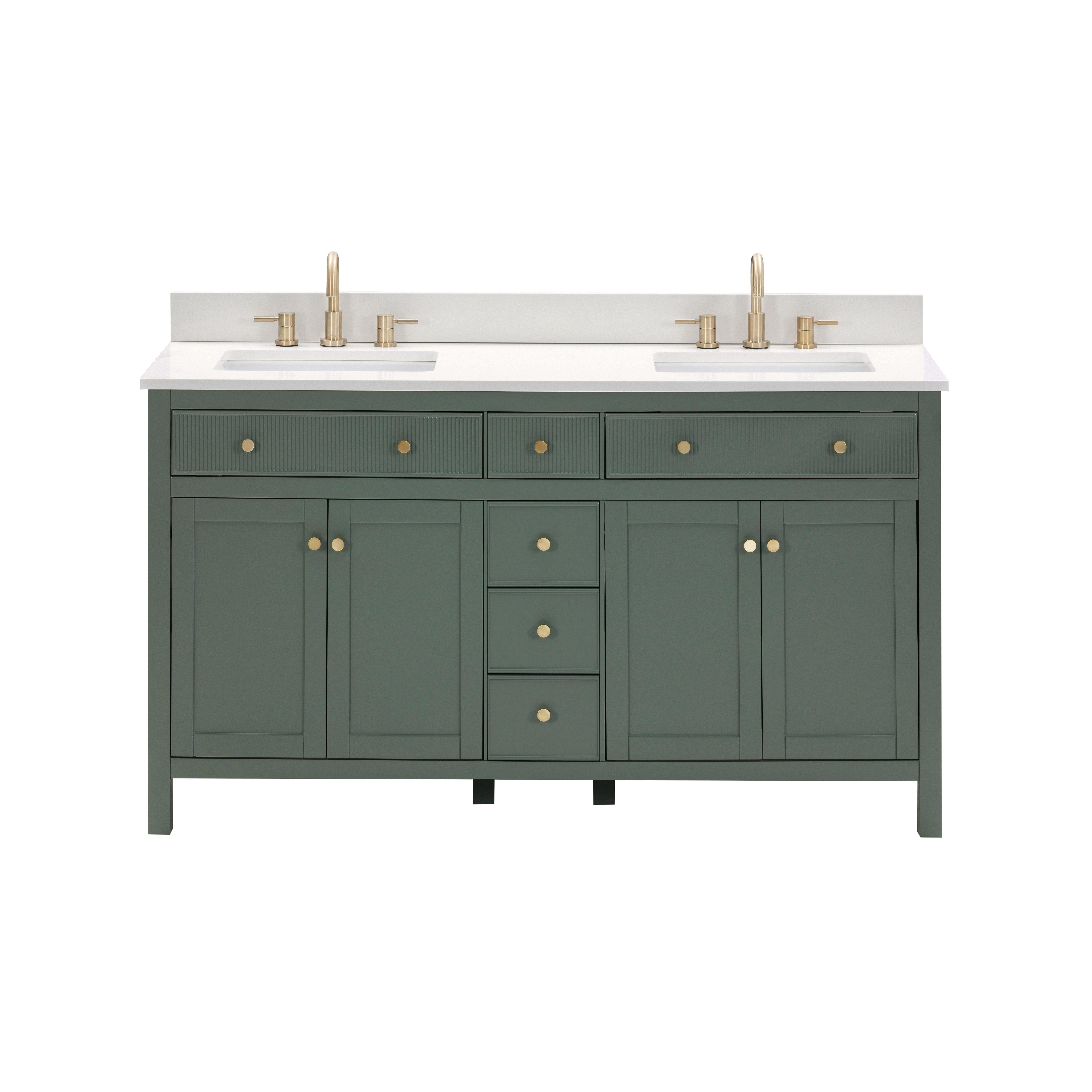 Dylan 61 in. Smoke Green Vanity with Quartz Top