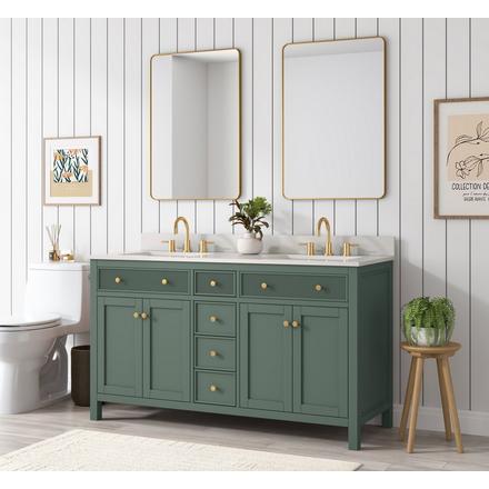Dylan 61 in. Smoke Green Vanity with Quartz Top Dylan 61 in. Smoke Green Vanity with Quartz Top