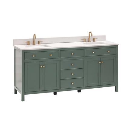 Dylan 73 in. Smoke Green Vanity with Quartz Top Dylan 73 in. Smoke Green Vanity with Quartz Top