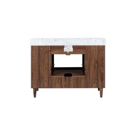 Leyah 49 in. Walnut Finish Vanity with Engineered Stone Top Leyah 49 in. Walnut Finish Vanity with Engineered Stone Top