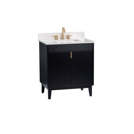 Julian 31 in. Black Vanity with Engineered Stone Top Julian 31 in. Black Vanity with Engineered Stone Top