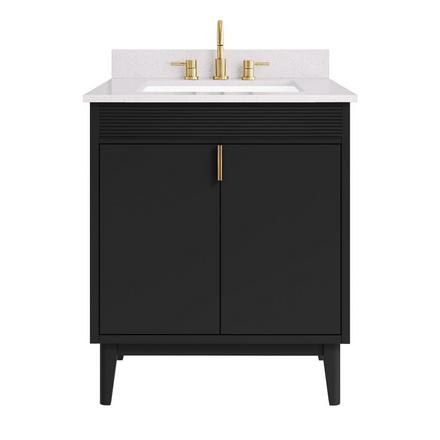 Julian 31 in. Black Vanity with Engineered Stone Top Julian 31 in. Black Vanity with Engineered Stone Top