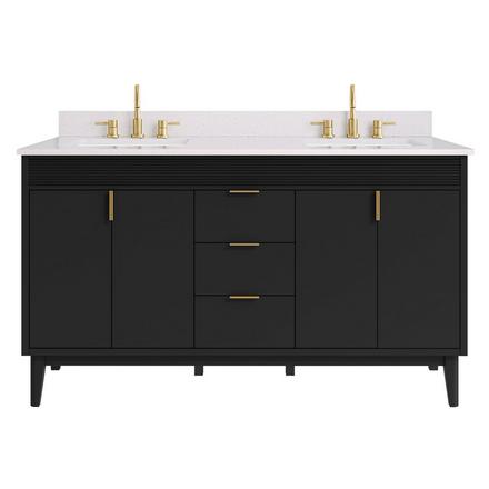 Julian 61 in. Black Vanity with Engineered Stone Top Julian 61 in. Black Vanity with Engineered Stone Top