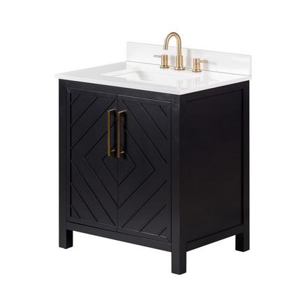 Bryce 31 in. Black Vanity with Engineered Stone Top Bryce Vanity with Engineered Stone Top