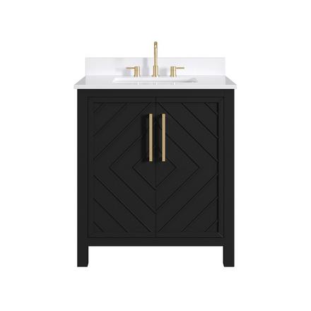 Bryce 31 in. Black Vanity with Engineered Stone Top Bryce Vanity with Engineered Stone Top