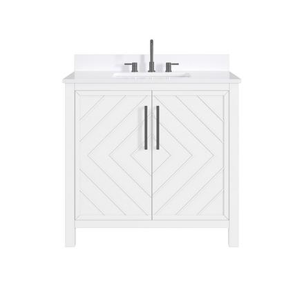 Bryce 37 in. White Vanity with Engineered Stone Top Bryce Vanity with Engineered Stone Top
