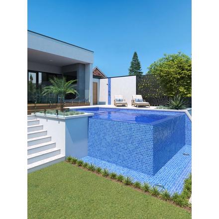 Bay Blue Hot Glass Square Mosaic Bay Blue Hot Glass Square Mosaic