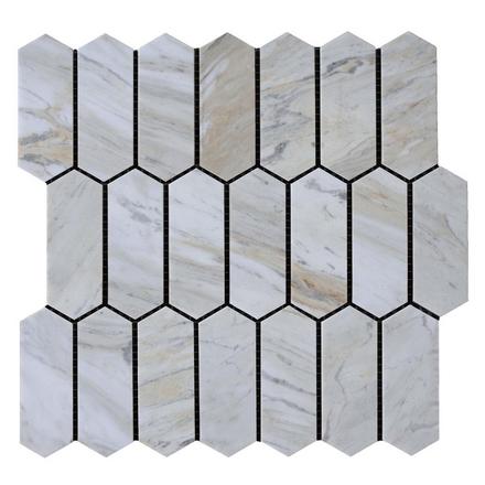 Sienna Picket Honed Marble Mosaic Sienna Picket Honed Marble Mosaic