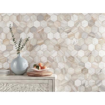 Sienna Hexagon Honed Marble Mosaic Sienna Hexagon Honed Marble Mosaic