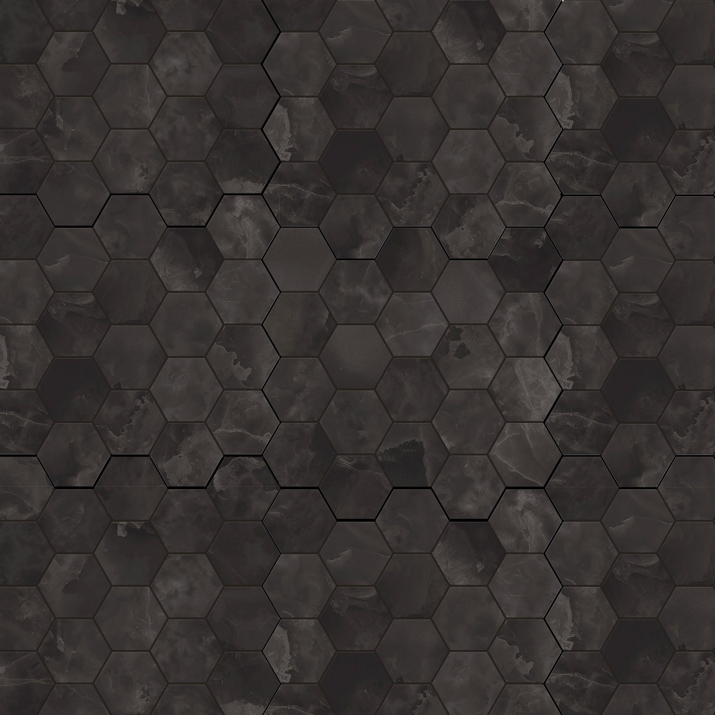 Onyx Noir Porcelain Hexagon Mosaic