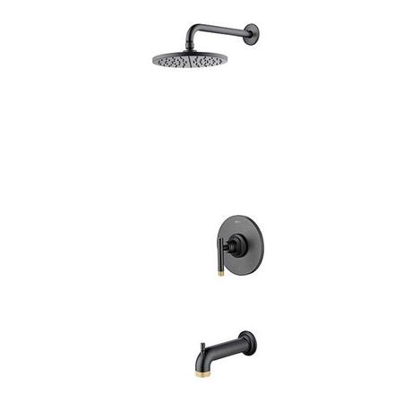 Duke Brushed Gold and Matte Black Tub and Shower Combination Duke Brushed Gold and Matte Black Tub and Shower Combination
