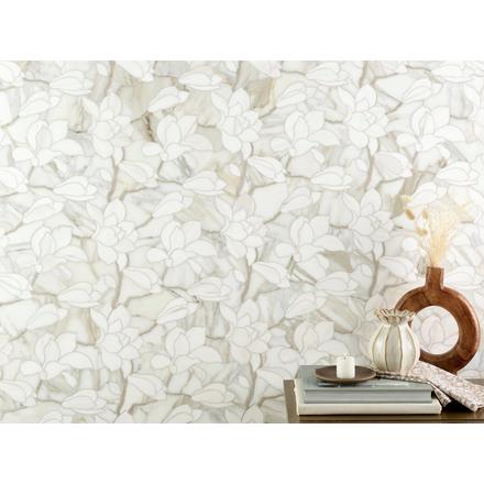 Daffodil Calacatta Dolomite Honed Marble Waterjet Mosaic Daffodil Calacatta Dolomite Honed Marble Waterjet Mosaic