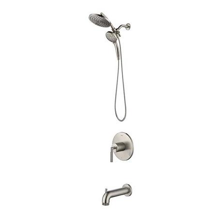 Lizzie Brushed Nickel Tub and Shower Combination Lizzie Brushed Nickel Tub and Shower Combination