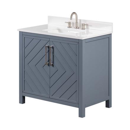 Bryce 37 in. Blue Vanity with Engineered Stone Top Bryce Vanity with Engineered Stone Top