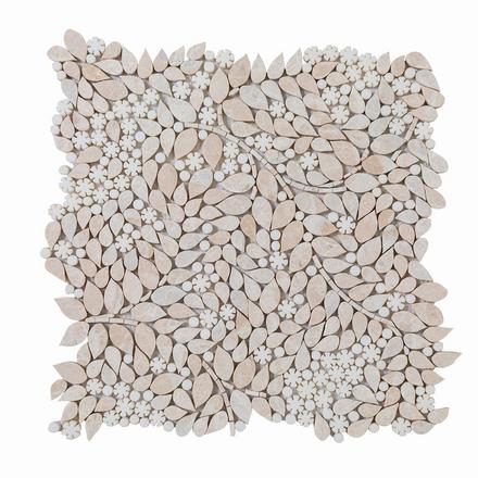 Babys Breath Thassos Beige Waterjet Mosaic Babys Breath Thassos Beige Waterjet Mosaic