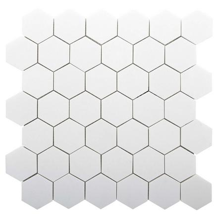 Thassos Hexagon Polished Marble Mosaic Thassos Hexagon Polished Marble Mosaic