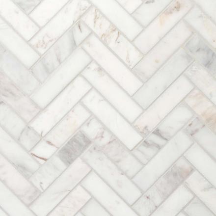 Volakas Herringbone Honed Marble Mosaic Volakas Herringbone Honed Marble Mosaic