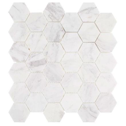 Volakas Hexagon Honed Marble Mosaic Volakas Hexagon Honed Marble Mosaic
