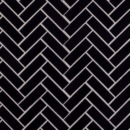 Matte Black Herringbone Porcelain Mosaic Matte Black Herringbone Porcelain Mosaic