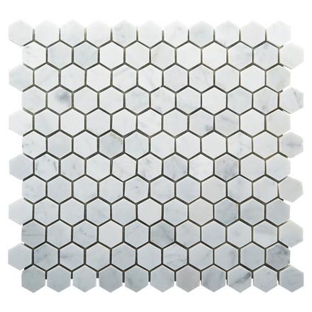 Bianco Carrara Polished Marble Hexagon Mosaic Bianco Carrara Polished Marble Hexagon Mosaic