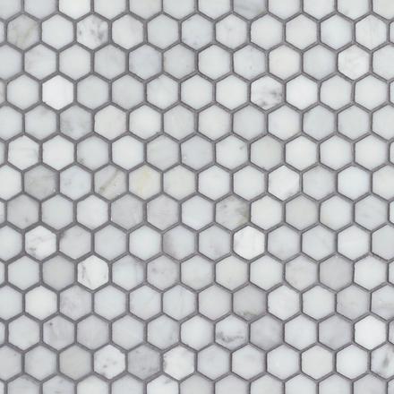 Bianco Carrara Polished Marble Hexagon Mosaic Bianco Carrara Polished Marble Hexagon Mosaic