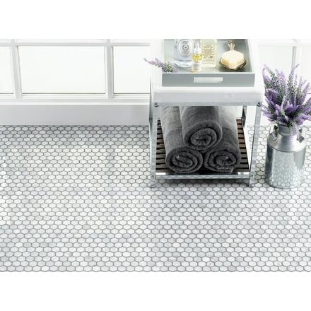 Bianco Carrara Polished Marble Hexagon Mosaic Bianco Carrara Polished Marble Hexagon Mosaic
