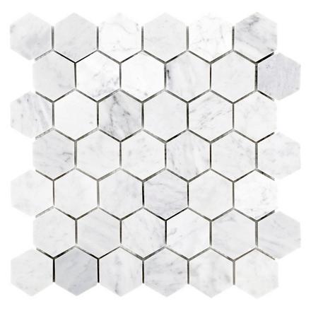 Bianco Carrara Hexagon Polished Marble Mosaic Bianco Carrara Hexagon Polished Marble Mosaic