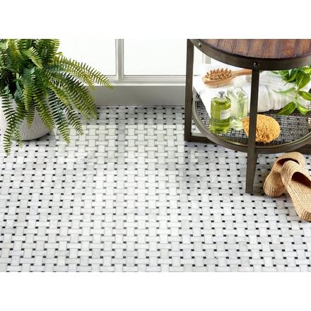 Bianco Carrara Basketweave Polished Marble Mosaic Bianco Carrara Basketweave Polished Marble Mosaic