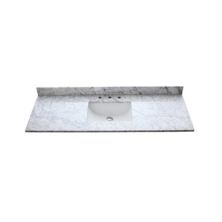 Carrara White Marble 61 in. Vanity Top Carrara White Marble 61 in. Vanity Top