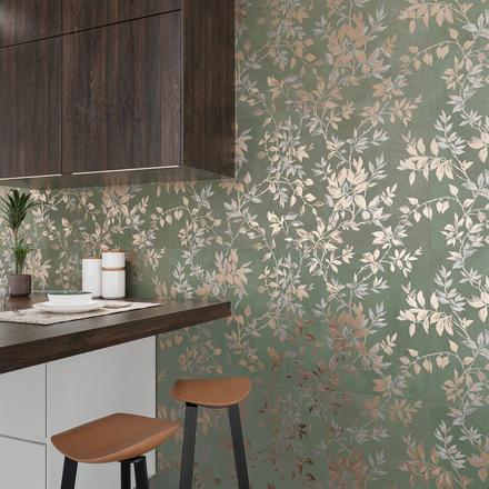 Celine Verde Floral Porcelain Tile Celine Verde Floral Porcelain Tile