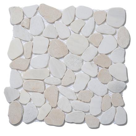 Cabo White Tumbled Marble Pebble Mosaic Cabo White Tumbled Marble Pebble Mosaic