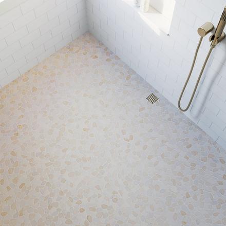 Cabo White Tumbled Marble Pebble Mosaic Cabo White Tumbled Marble Pebble Mosaic