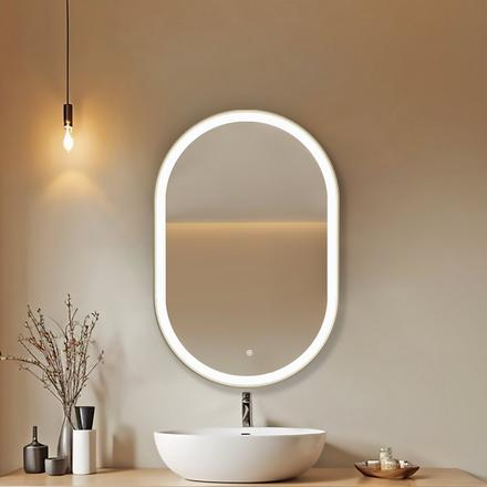 Seine 24 in. Brushed Gold LED Mirror Seine 24 in. Brushed Gold LED Mirror