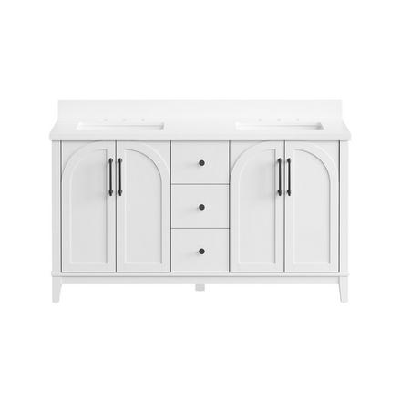 Hutchinson 61 in. White Vanity with Engineered Stone Top Hutchinson 61 in. White Vanity with Engineered Stone Top