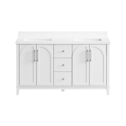 Hutchinson 61 in. White Vanity with Engineered Stone Top Hutchinson 61 in. White Vanity with Engineered Stone Top