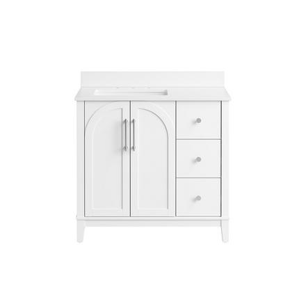 Hutchinson 37 in. White Vanity with Engineered Stone Top Hutchinson 37 in. White Vanity with Engineered Stone Top
