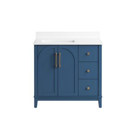 Hutchinson 37 in. Blue Vanity with Engineered Stone Top Hutchinson 37 in. Blue Vanity with Engineered Stone Top