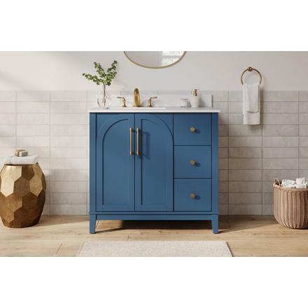 Hutchinson 37 in. Blue Vanity with Engineered Stone Top Hutchinson 37 in. Blue Vanity with Engineered Stone Top