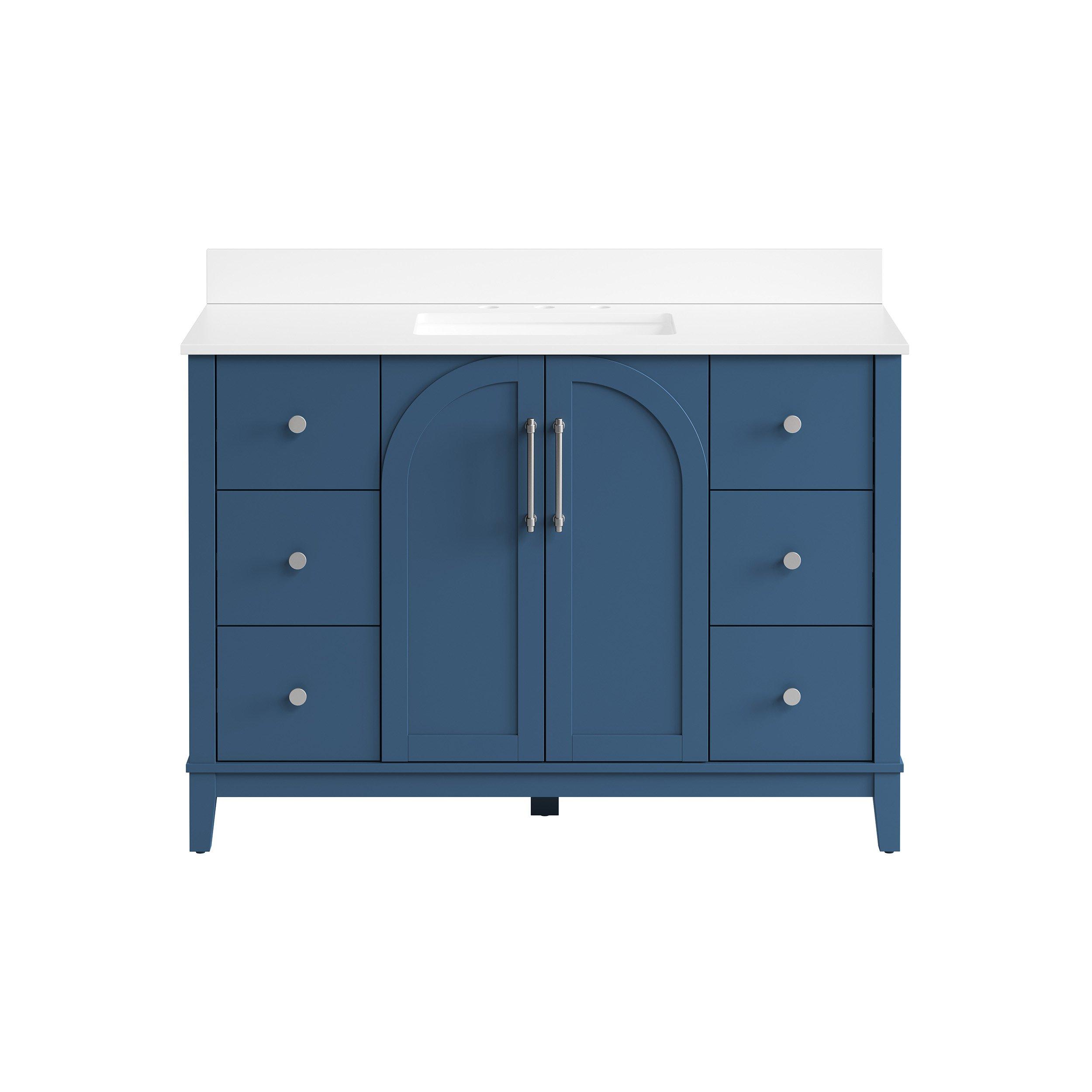 Hutchinson 49 in. Blue Vanity with Engineered Stone Top