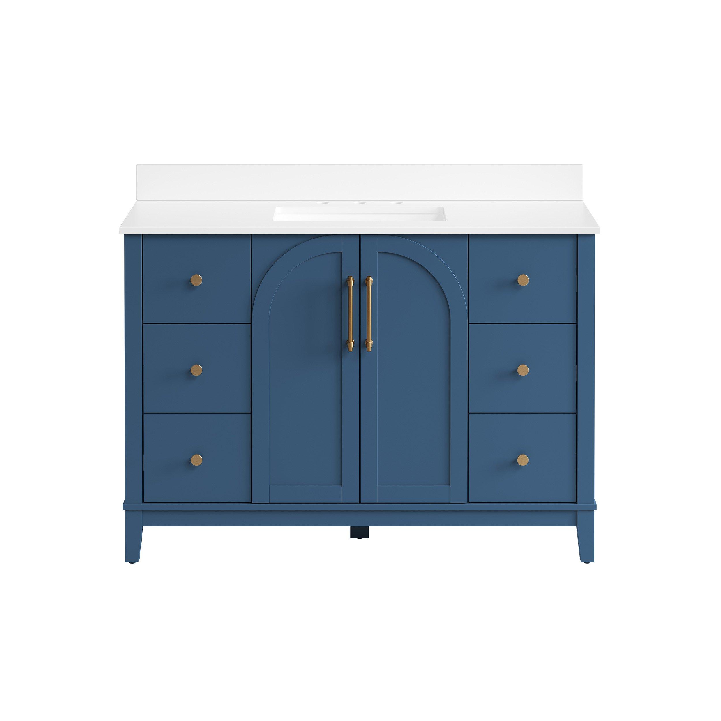 Hutchinson 49 in. Blue Vanity with Engineered Stone Top