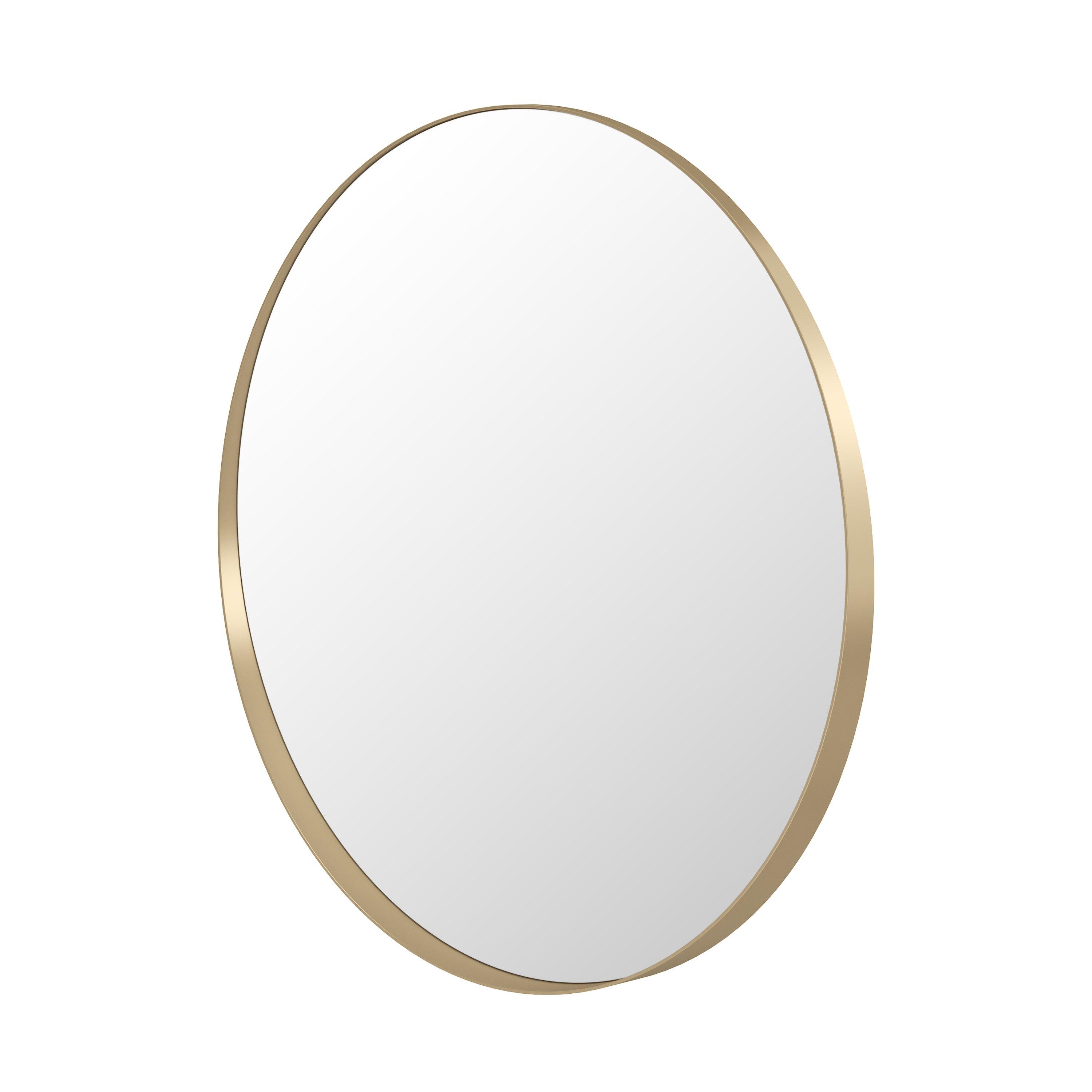 Oakleigh 30 in. Brushed Gold Round Mirror