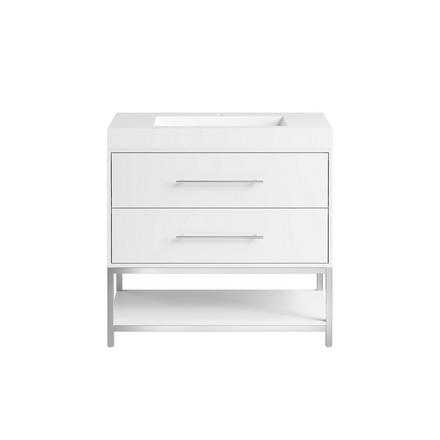 Brookwood 36 in. White Vanity with Engineered Stone Top Brookwood 36 in. White Vanity with Engineered Stone Top