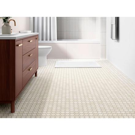 Zellige Bone Circle Matte Porcelain Mosaic Zellige Bone Circle Matte Porcelain Mosaic