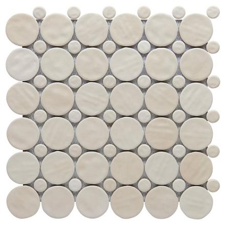Zellige Bone Circle Matte Porcelain Mosaic Zellige Bone Circle Matte Porcelain Mosaic