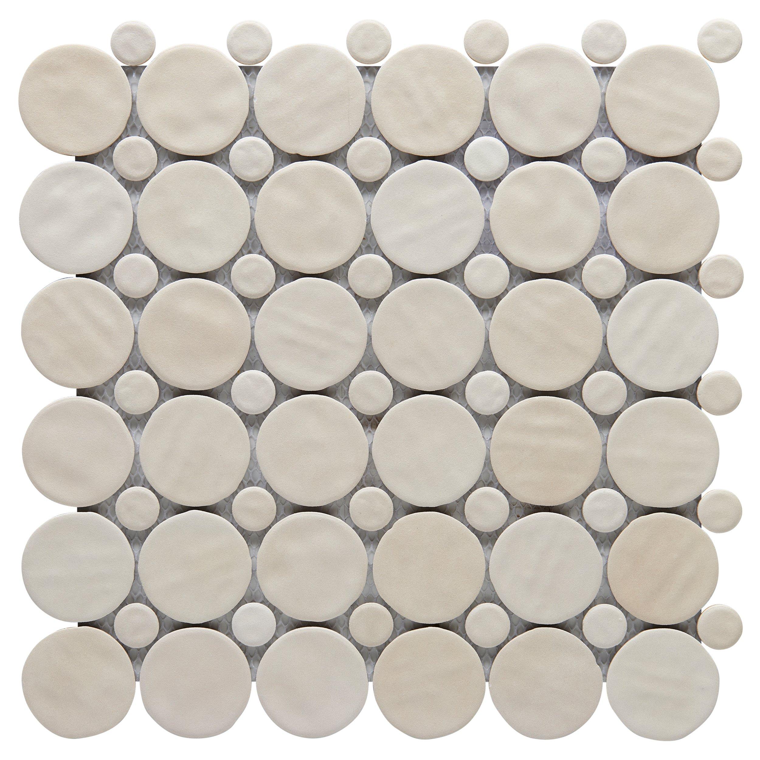 Zellige Bone Circle Porcelain Matte Tile