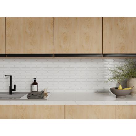 White Elongated Oval Porcelain Mosaic White Elongated Oval Porcelain Mosaic