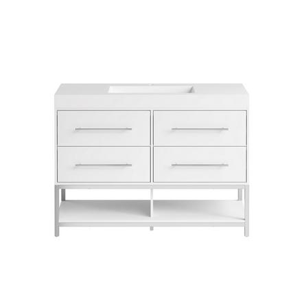 Brookwood 48 in. White Vanity with Engineered Stone Top Brookwood 48 in. White Vanity with Engineered Stone Top