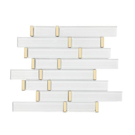 Snow Gold Metallic Linear Glass Mosaic Snow Gold Metallic Linear Glass Mosaic