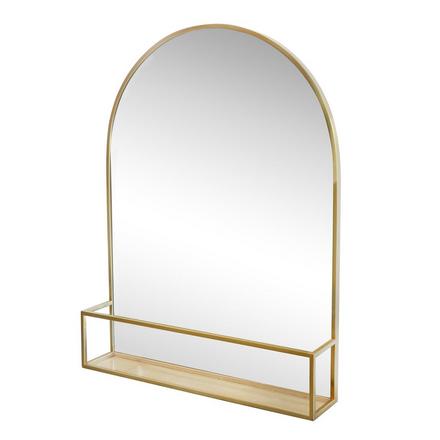 Maren 24 in. Brushed Gold Arch Shelf Mirror Maren 24 in. Brushed Gold Arch Shelf Mirror